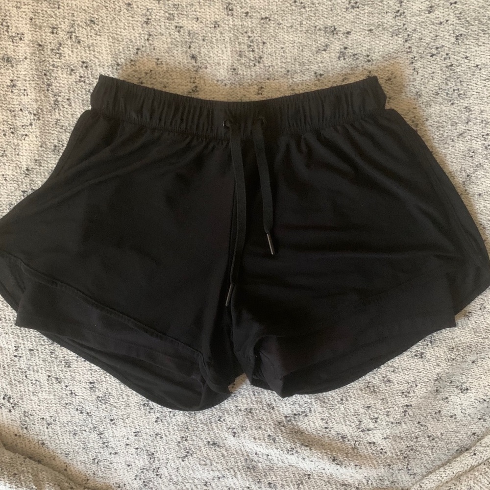 Black Mesh Double Lined Mono B Shorts